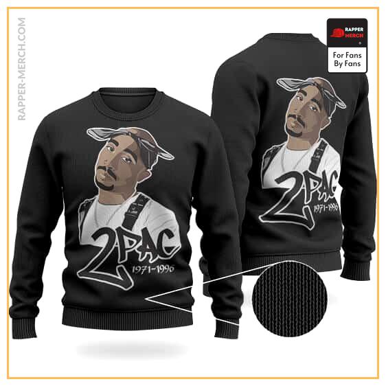 Tribute To Tupac Shakur 1971-1996 Black Wool Sweater RM0310