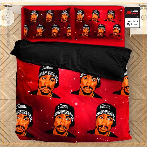 Tupac Amaru Shakur Thug Rapper Fantastic Red Bedding Set RM0310