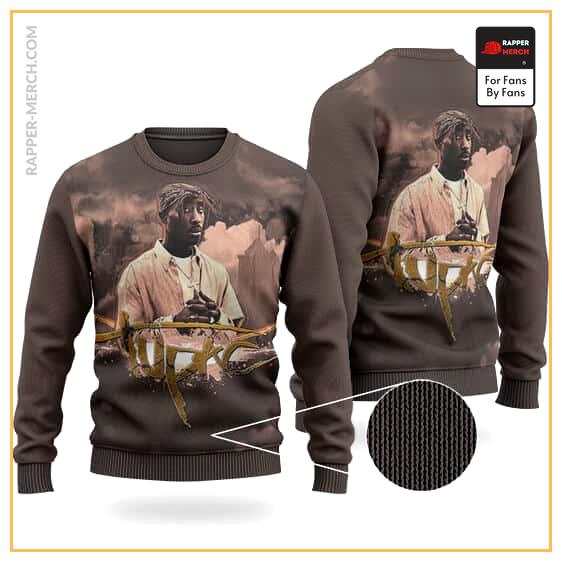 Tupac Amaru Shakur Tribute Artwork Wool Sweatshirt RM0310