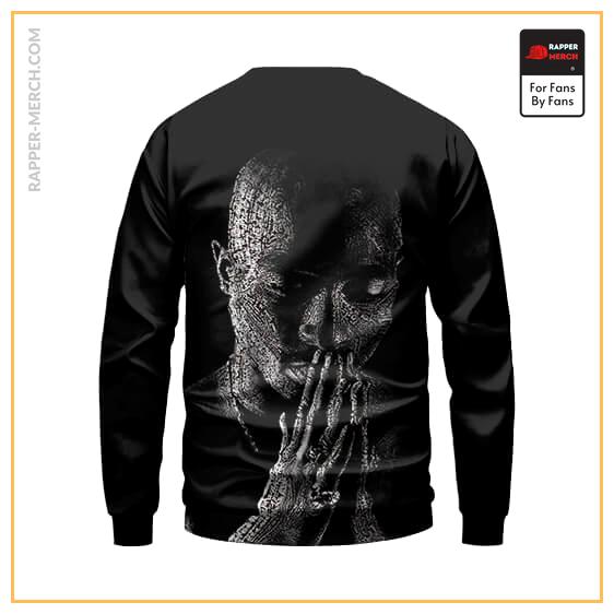 Tupac Makaveli Abstract Head Art Black Sweater RM0310
