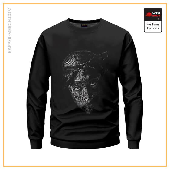Tupac Makaveli Abstract Head Art Black Sweater RM0310