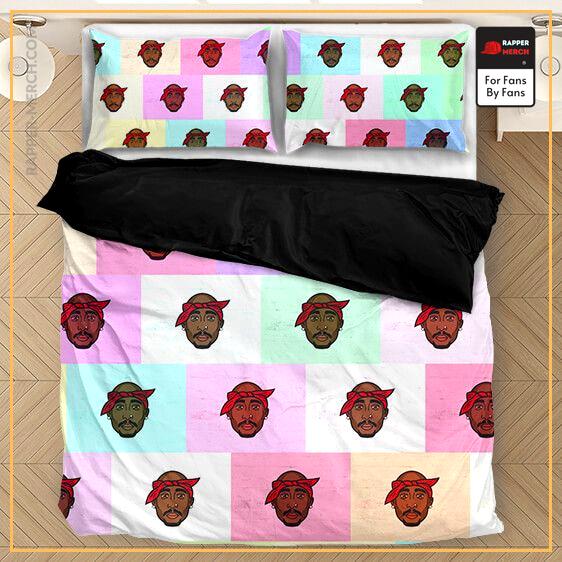 Tupac Makaveli Rainbow Colours Cute Pattern Bedding Set RM0310