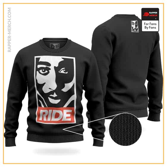 Tupac Makaveli Ride Or Die Badass Black Wool Sweatshirt RM0310