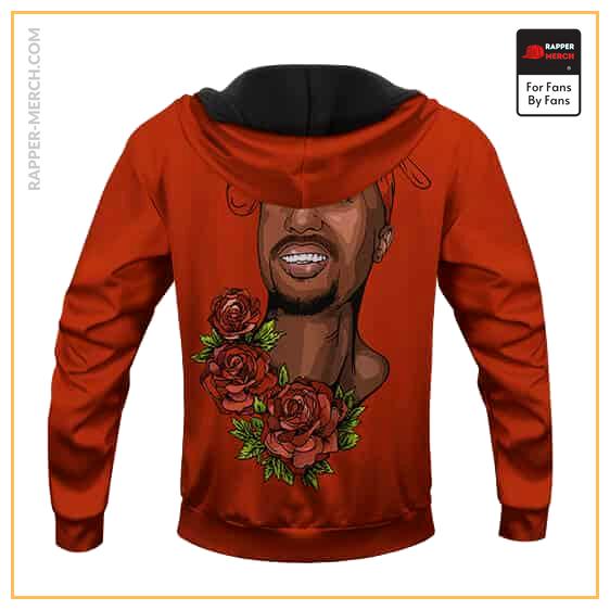 Tupac Makaveli Rose Death Tribute Art Orange Hoodie Jacket RM0310