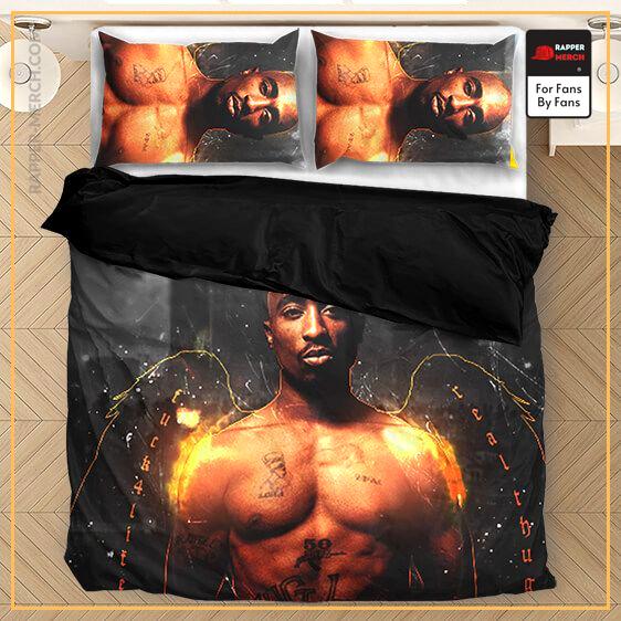 Tupac Makaveli Thug Life Angel Wings Dark Dope Bedding Set RM0310