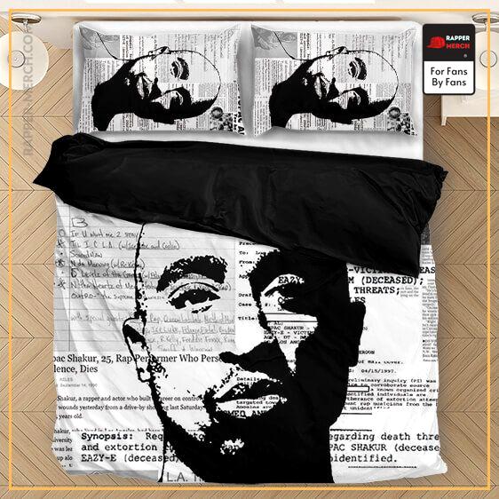 Tupac Makaveli Thug Life Newspaper Inked Art Dope Bedding Set RM0310