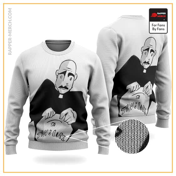 Tupac Monochrome Cartoon Art Body Tattoos Wool Sweater RM0310