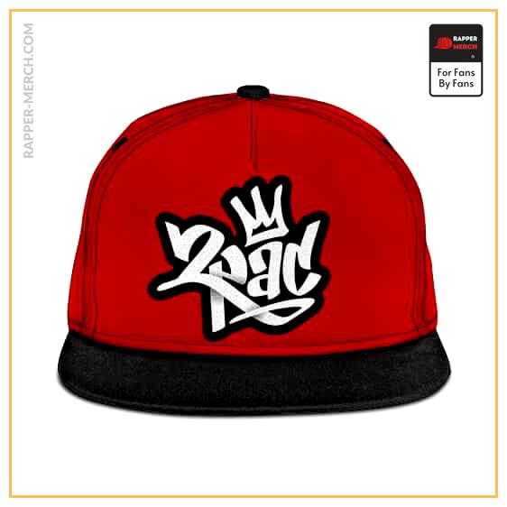 Tupac Shakur Logo Minimalist Style Red Snapback Hat RM0310