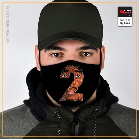 Tupac Shakur Number 2 Art Design Black Cloth Face Mask RM0310