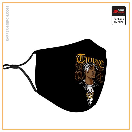Tupac Shakur Thug Life Gold Necklace Badass Face Mask RM0310