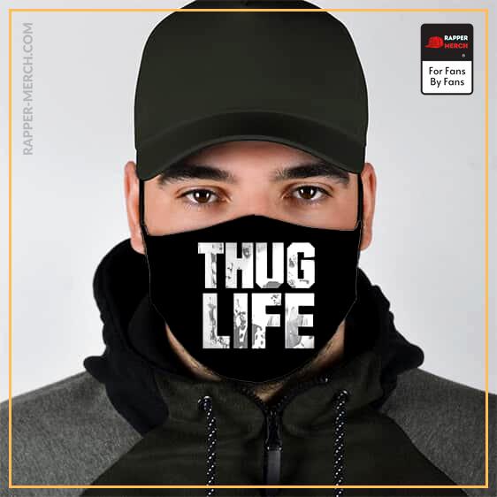 Tupac Shakur Thug Life Typography Art Dope Cloth Face Mask RM0310