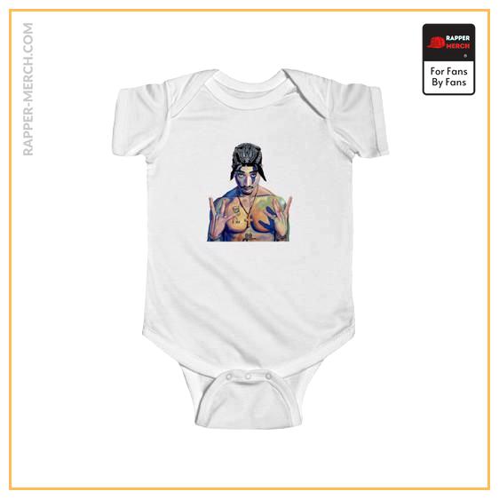 Tupac Shakur West In Peace Hand Sign Baby Toddler Onesie RM0310