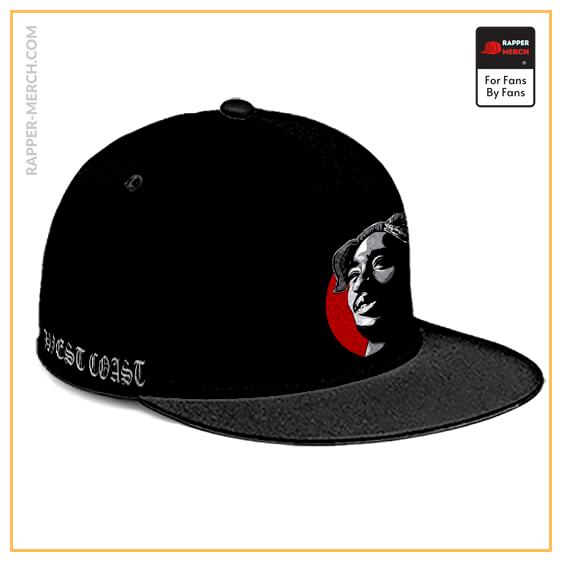 Tupac Shakur West Side Illustration Black Snapback Cap RM0310