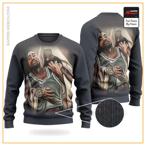 Tupac With Jesus Christ Tribute Fan Art Wool Sweater RM0310