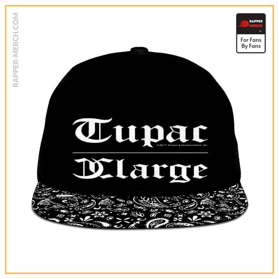 Tupac XLarge Paisley Pattern Visor Black Snapback Cap RM0310