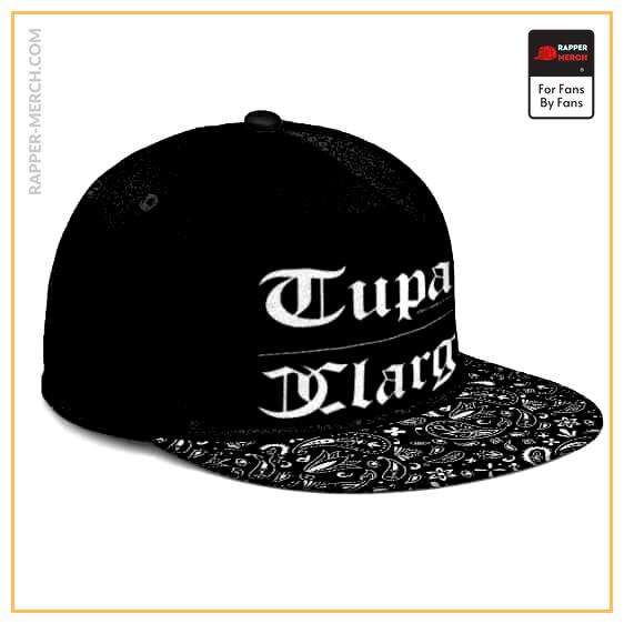 Tupac XLarge Paisley Pattern Visor Black Snapback Cap RM0310