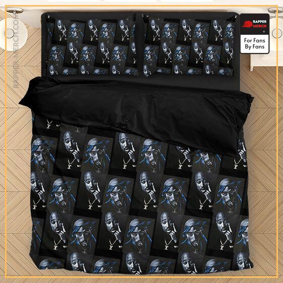 Tupac Amaru Shakur Portrait Pattern Black Dope Bedding Set RM0310