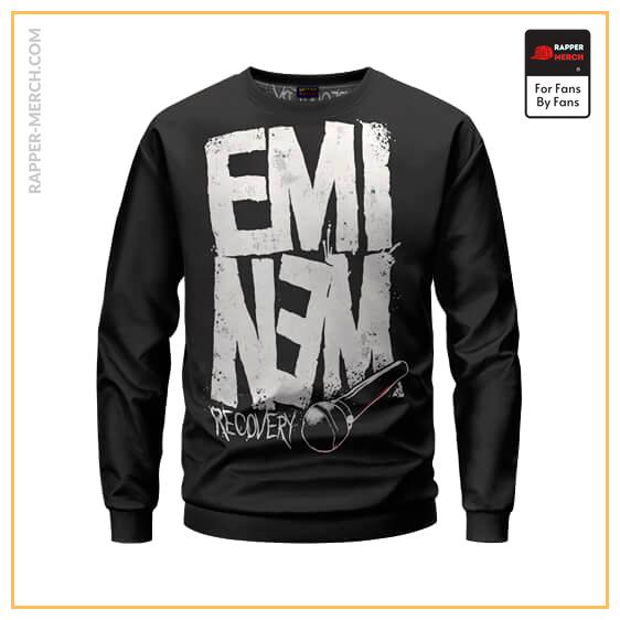 Unique Mic Drop Recovery Eminem Album Art Black Sweatshirt RM0310