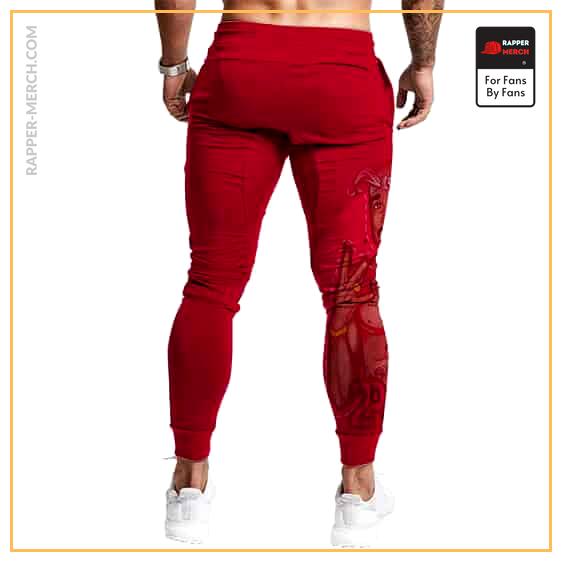 West Side Gangsta 2Pac Double Hand Sign Red Jogger Pants RM0310