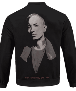 Whatever You Say I am Eminem Portrait Black Bomber Jacket RM0310