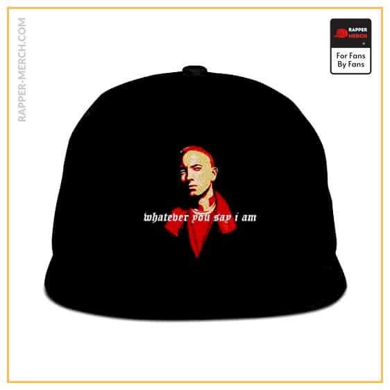 Whatever You Say I am Eminem Portrait Black Snapback Cap RM0310