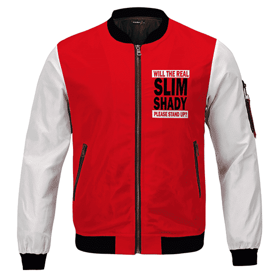 Will The Real Slim Shady Please Stand Up Red Varsity Jacket RM0310