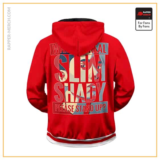 Will The Real Slim Shady Please Stand Up Red Zip Hoodie RM0310