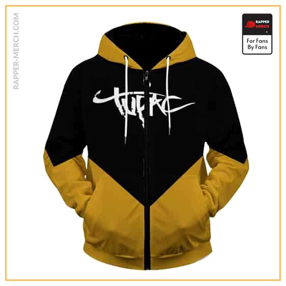 Iconic 2Pac Shakur Portrait & Logo Zip Up Jacket Hoodie RM0310