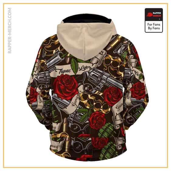 Guns & Roses Gangsta Life 2Pac Shakur Zip Up Hoodie RM0310
