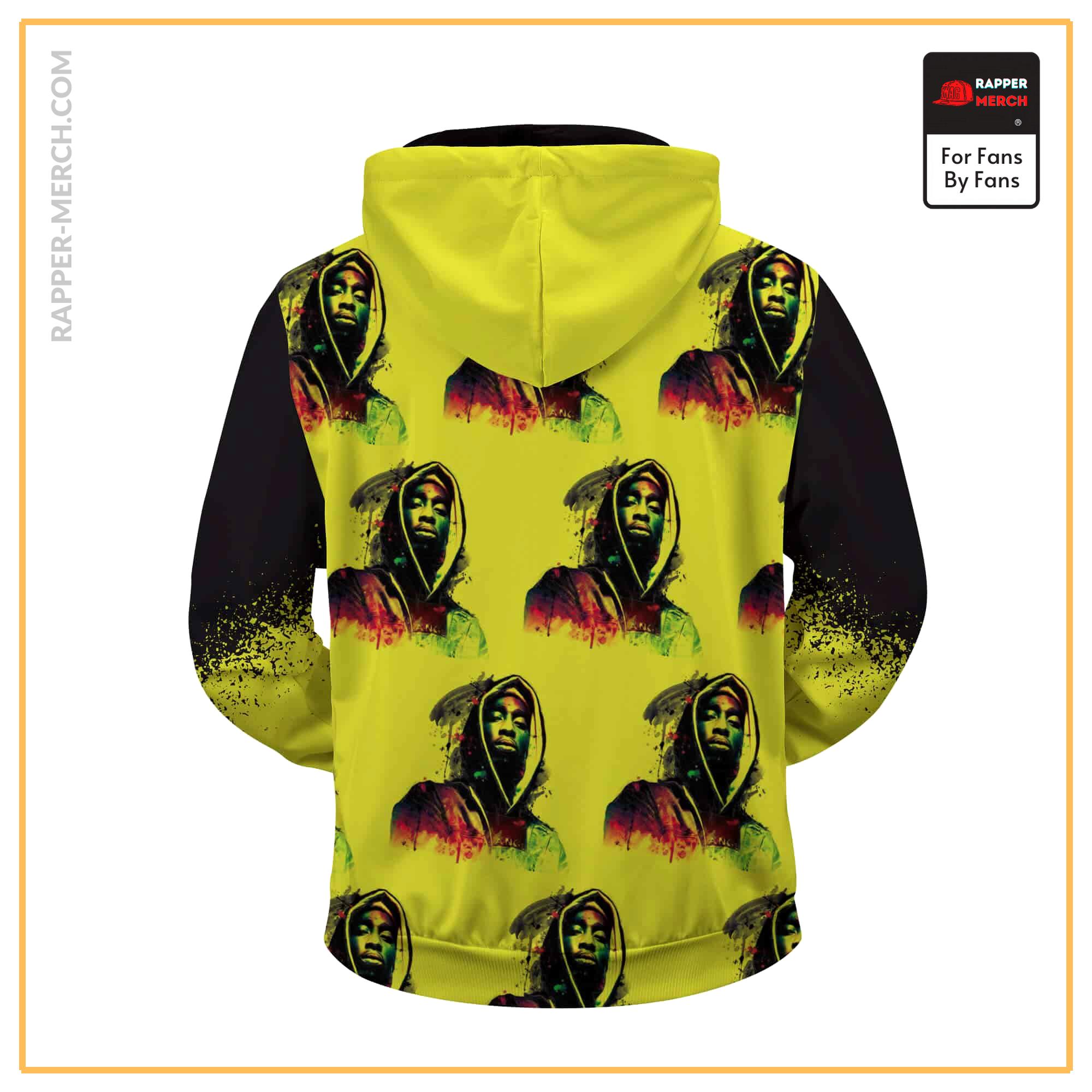 Amazing 2Pac Shakur Rasta Colors Pattern Zip Up Hoodie RM0310