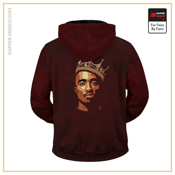Crowned King Tupac Shakur Dope Maroon Zip Up Hoodie RM0310
