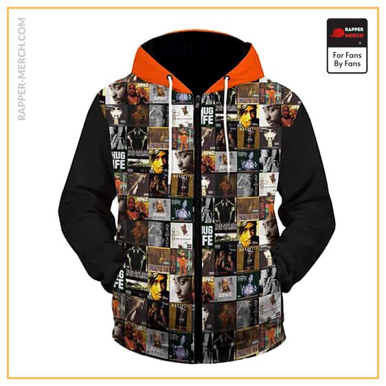 Cool Tupac Shakur Album Cover Collage Zip Up Hoodie RM0310