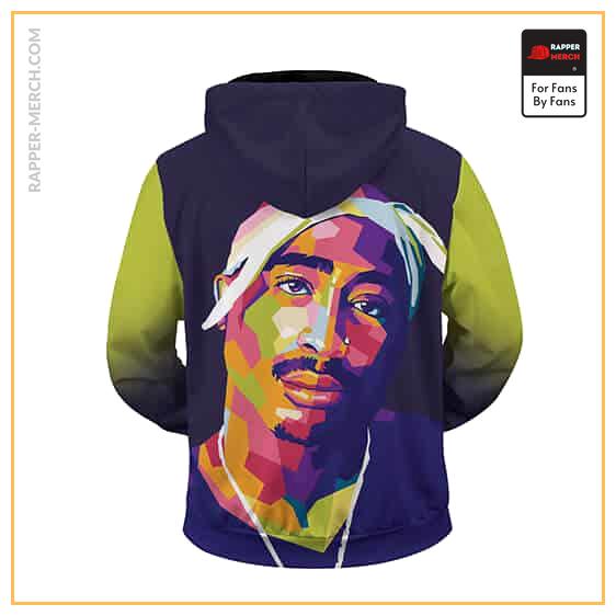 Tupac Shakur Iconic Cross Logo Vibrant Zip Up Hoodie RM0310