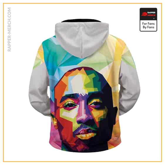 Tupac Shakur Geometric Art Vibrant Colors Zip Up Hoodie RM0310