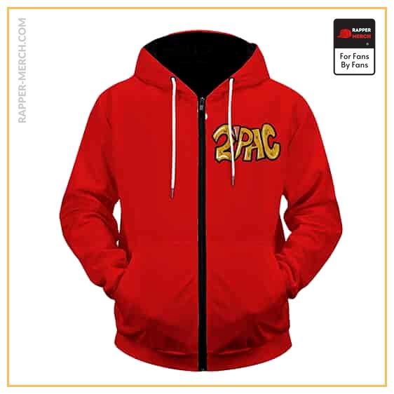 Cool 2Pac Shakur Cartoon Red Bandana Zip Up Hoodie RM0310