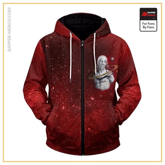 Astroworld Red Galaxy Travis Scott Cool Zip Up Hoodie RM0410