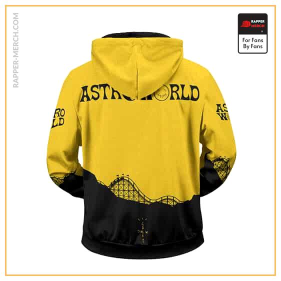 Astroworld Theme Park Artwork La Flame Yellow Zipped Hoodie RM0410