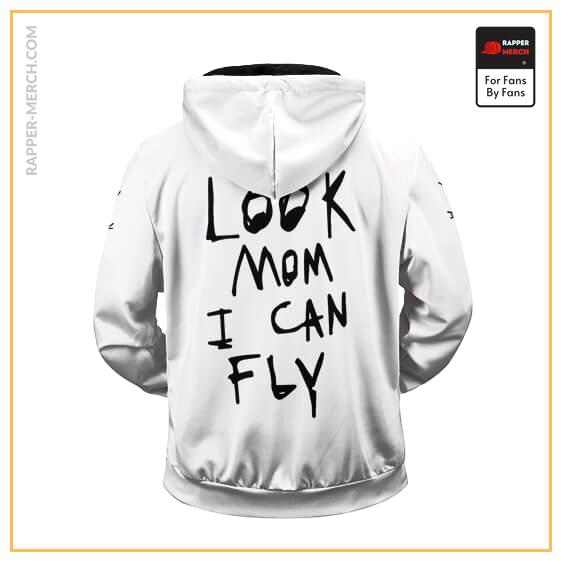 Travis Scott Look Mom I Can Fly Dope White Zipped Hoodie RM0410