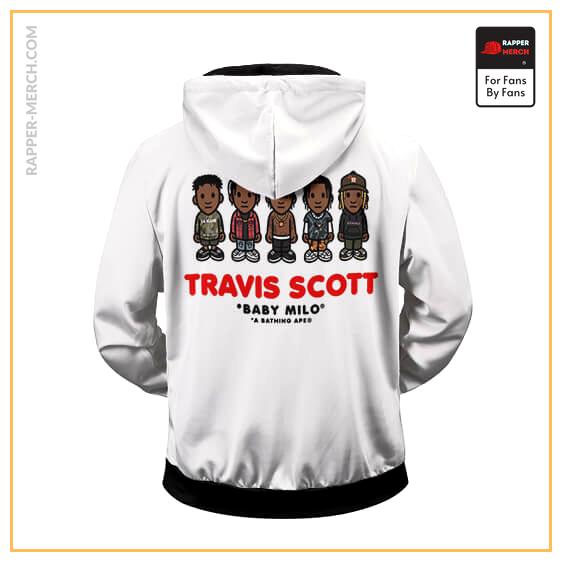 Dope Travis Scott Baby Milo Design White Zipped Hoodie RM0410
