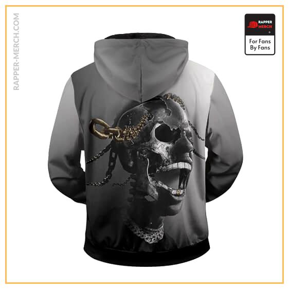 Travis Scott Amazing Gray Skull Zipped Hoodie Jacket RM0410