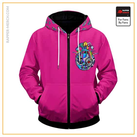 Travis Scott Robot Jester Cute Pink Zip Up Hoodie Jacket RM0410